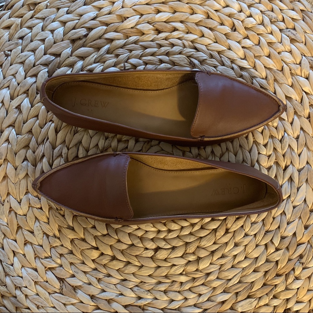J. Crew pointed toe chestnut cognac loafer